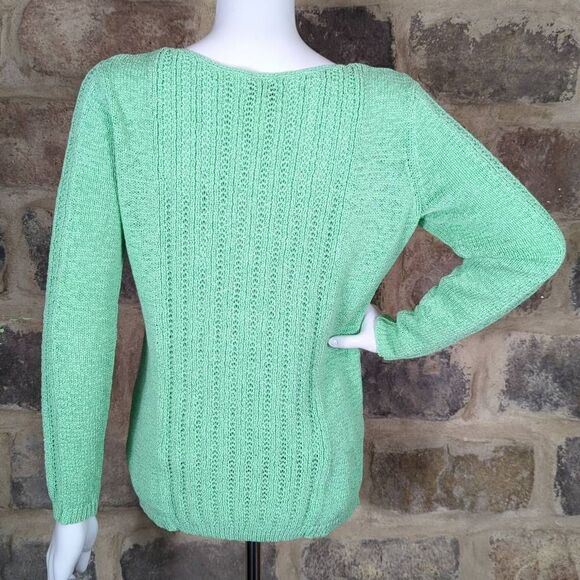 RACHEL Zoe Seafoam Green Knit Sweater Woman's Size Large Long Sleeve Loose Knit - Picture 5 of 11